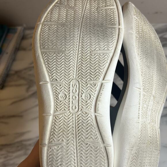 Crocs Women's Swiftwater Sandals Gray White US 8 Outdoors Rubber Slip On Strappy - Picture 6 of 6